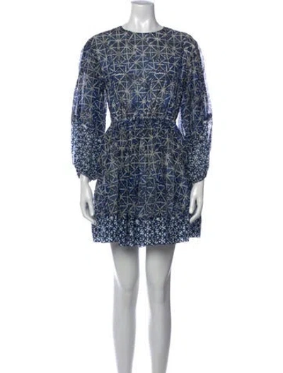Pre-owned Maje Printed Mini Dress In Blue