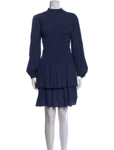 Pre-owned Maje Printed Mini Dress In Blue