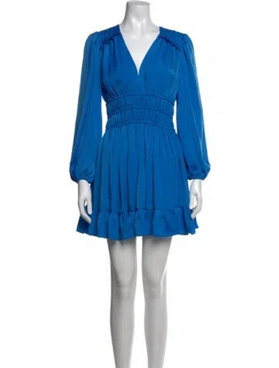 Pre-owned Maje Printed Mini Dress In Blue