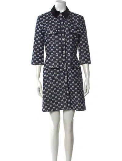 Pre-owned Maje Printed Mini Dress In Blue
