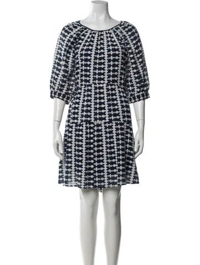 Pre-owned Maje Printed Mini Dress In Blue/white