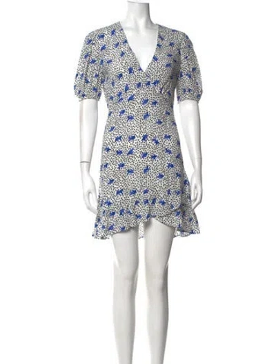 Pre-owned Maje Printed Mini Dress In Blue/white