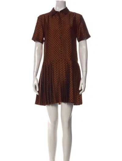 Pre-owned Maje Printed Mini Dress In Brown