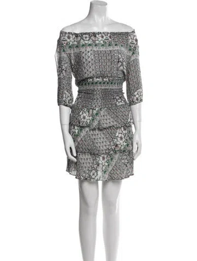 Pre-owned Maje Printed Mini Dress In Gray