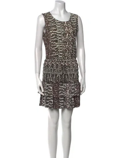 Pre-owned Maje Printed Mini Dress In Green