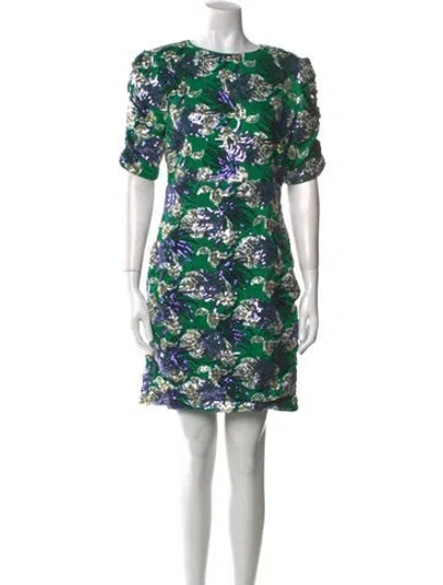 Pre-owned Maje Printed Mini Dress In Green