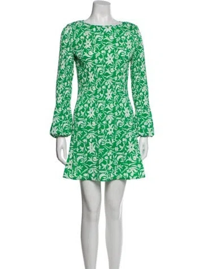 Pre-owned Maje Printed Mini Dress In Green