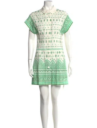 Pre-owned Maje Printed Mini Dress In Green