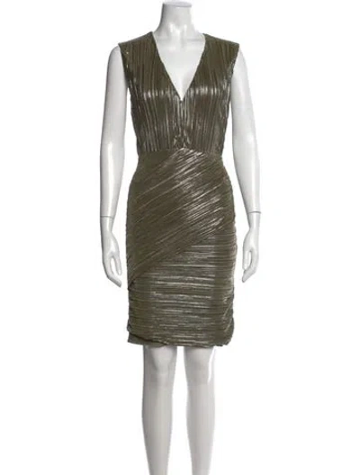 Pre-owned Maje Printed Mini Dress In Green