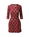 Maje Printed Mini Dress In Floral Red Polyester In Multi