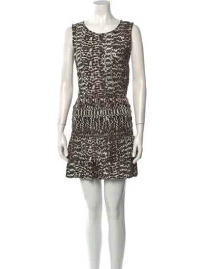 Pre-owned Maje Printed Mini Dress In Neutral