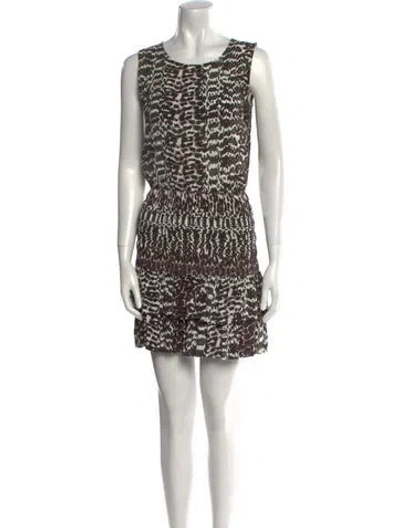 Pre-owned Maje Printed Mini Dress In Neutral