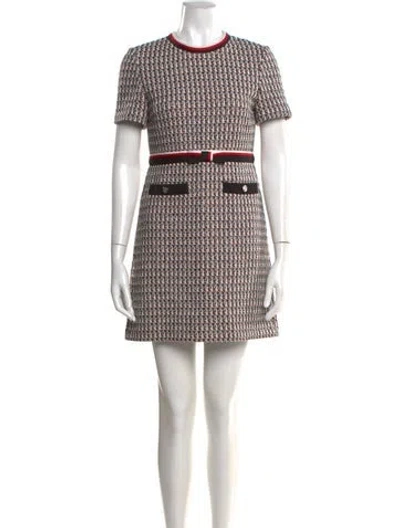 Pre-owned Maje Printed Mini Dress In Neutral