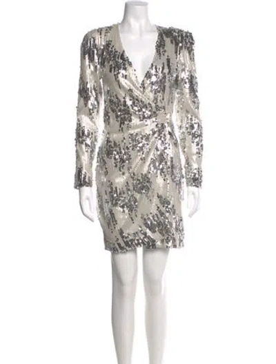 Pre-owned Maje Printed Mini Dress In Neutral