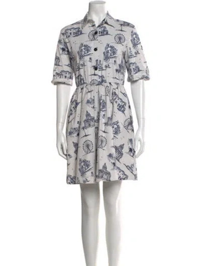 Pre-owned Maje Printed Mini Dress In Neutral