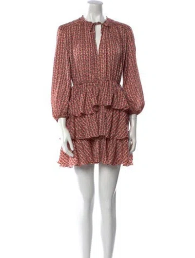 Pre-owned Maje Printed Mini Dress In Orange