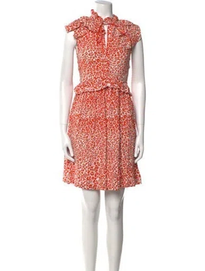 Pre-owned Maje Printed Mini Dress In Orange