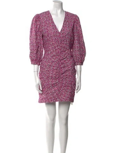 Pre-owned Maje Printed Mini Dress In Pink