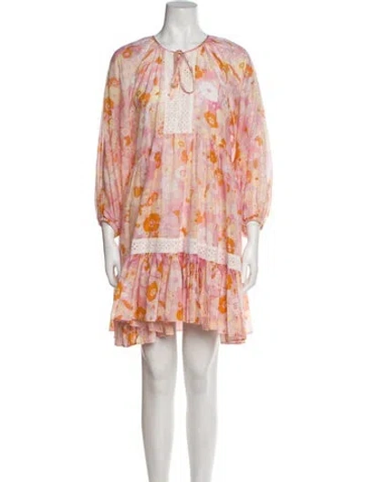 Pre-owned Maje Printed Mini Dress In Pink