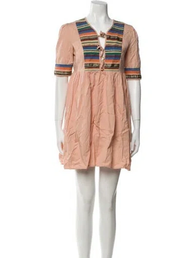 Pre-owned Maje Printed Mini Dress In Pink