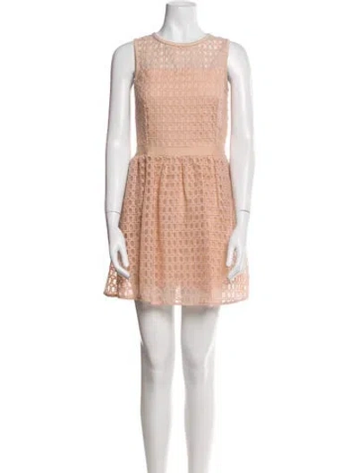 Pre-owned Maje Printed Mini Dress In Pink