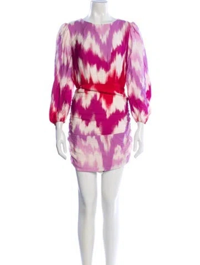 Pre-owned Maje Printed Mini Dress In Pink