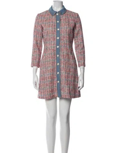 Pre-owned Maje Printed Mini Dress In Pink