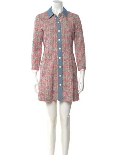 Pre-owned Maje Printed Mini Dress In Pink