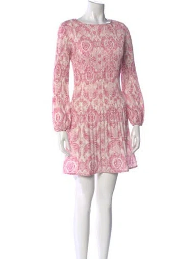 Pre-owned Maje Printed Mini Dress In Pink