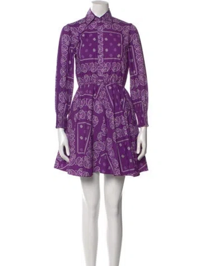 Pre-owned Maje Printed Mini Dress In Purple