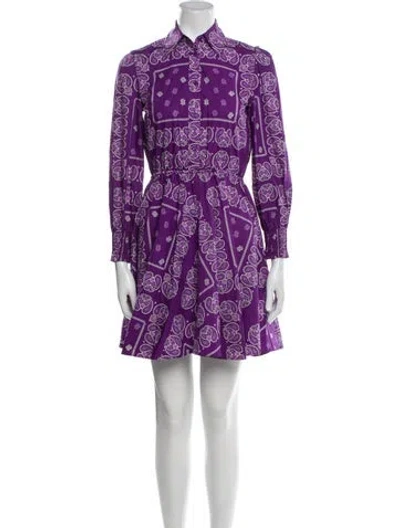 Pre-owned Maje Printed Mini Dress In Purple