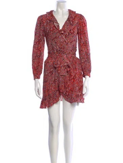 Pre-owned Maje Printed Mini Dress In Red