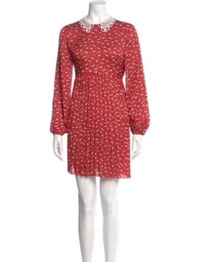 Pre-owned Maje Printed Mini Dress In Red