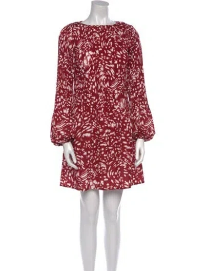 Pre-owned Maje Printed Mini Dress In Red