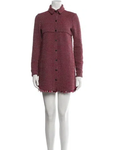 Pre-owned Maje Printed Mini Dress In Red