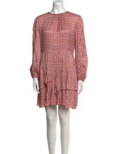 Pre-owned Maje Printed Mini Dress In Red