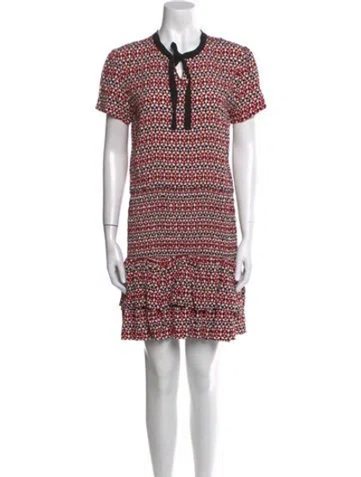 Pre-owned Maje Printed Mini Dress In Red