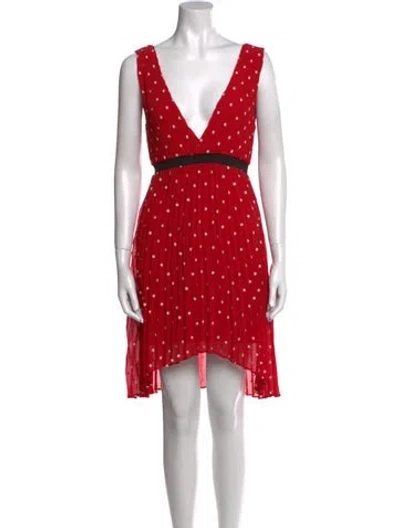 Pre-owned Maje Printed Mini Dress In Red