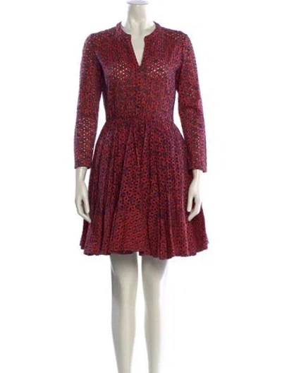 Pre-owned Maje Printed Mini Dress In Red