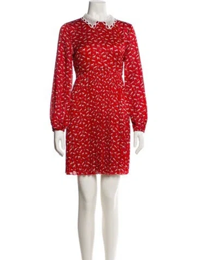 Pre-owned Maje Printed Mini Dress In Red