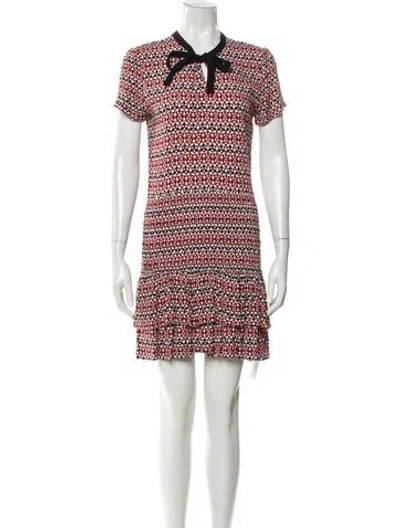 Pre-owned Maje Printed Mini Dress In Red