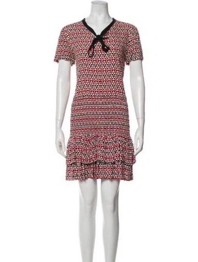 Pre-owned Maje Printed Mini Dress In Red