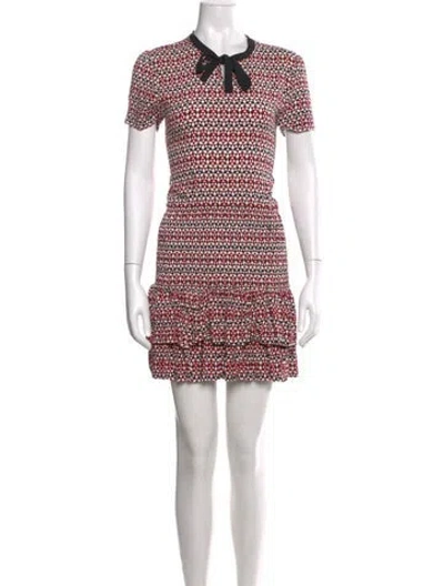 Pre-owned Maje Printed Mini Dress In Red