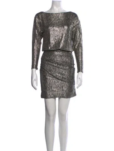 Pre-owned Maje Printed Mini Dress In Silver