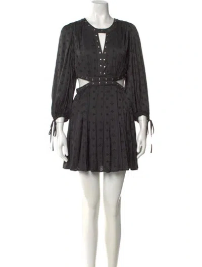 Pre-owned Maje Printed Mini Dress W/ Tags In Black