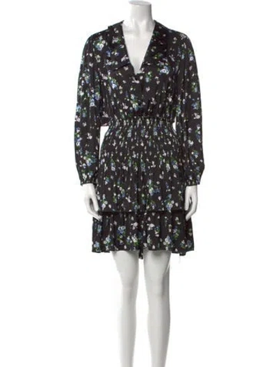 Pre-owned Maje Printed Mini Dress W/ Tags In Black