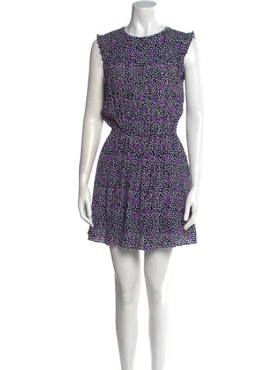 Pre-owned Maje Printed Mini Dress W/ Tags In Black