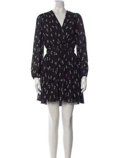 Pre-owned Maje Printed Mini Dress W/ Tags In Black