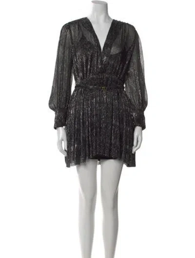 Pre-owned Maje Printed Mini Dress W/ Tags In Black