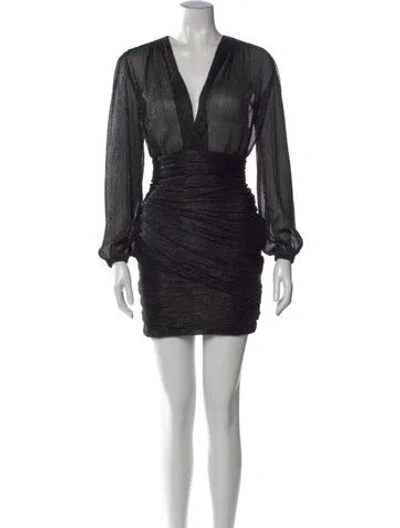 Pre-owned Maje Printed Mini Dress W/ Tags In Black